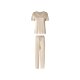 esmara® Damen Pyjama mit Gummizugbund und Bindeband (beige, M(40/42)) - B-Ware neuwertig