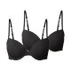 esmara® Damen Bügel-BHs, 2 Stück, mit gepaddeten Cups (schwarz, 80B) - B-Ware neuwertig