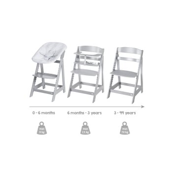 roba »Born Up Zick Zack« 2-in-1 Hochstuhl-Set, mit Sitzverkleinerer, Taupe - B-Ware neuwertig