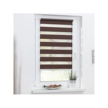 Lichtblick Duo Rollo Klemmfix, ohne Bohren, ab 45 x 150 cm (Dunkelbraun, 55x150 cm) - B-Ware neuwertig