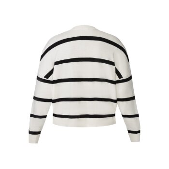 esmara® Damen Oversize-Cardigan mit Knöpfen (weiß/schwarz, M(40/42)) - B-Ware neuwertig