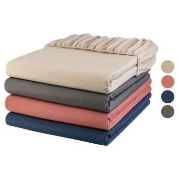 LIVARNO home Perkal-Spannbettlaken, 90-100 x 200 cm - B-Ware