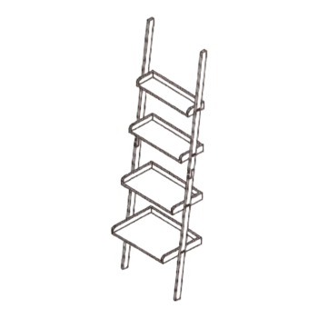 Ribelli Leiterregal, mit 4 Ablagen, aus Bambus - B-Ware...