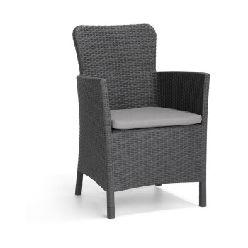 Allibert by Keter Miami Dining Chair mit Kissen, graphite...