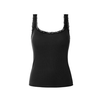 esmara® Damen Tops, 3 Stück, in modischer Ripp-Qualität (schwarz/weiß, M (40/42)) - B-Ware neuwertig