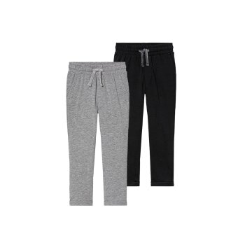 lupilu® Kleinkinder Hosen, 2 Stück, mit Baumwolle (schwarz/grau, 122/128) - B-Ware neuwertig