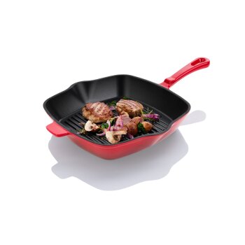 LIVARNO home Gusseisen-Grillpfanne, mit beidseitigem Ausgießer L 27,5 cm x B 24,5 cm - B-Ware