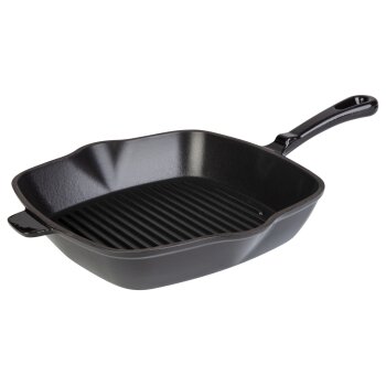 LIVARNO home Gusseisen-Grillpfanne, mit beidseitigem Ausgießer L 27,5 cm x B 24,5 cm - B-Ware