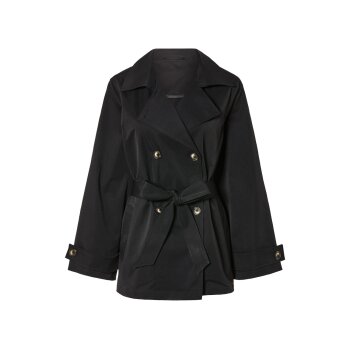 esmara® Damen Trenchcoat mit breitem Reverskragen (schwarz, 48) - B-Ware neuwertig