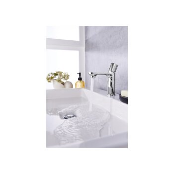 LIVARNO home Waschtischarmatur mit Knopfhebel (silber) - B-Ware neuwertig