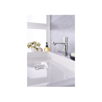 LIVARNO home Waschtischarmatur mit Knopfhebel (silber) - B-Ware neuwertig