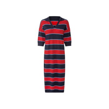 esmara® Damen Feinstrick-Midikleid, leger geschnitten (navy/rot/blau, S (36/38)) - B-Ware neuwertig