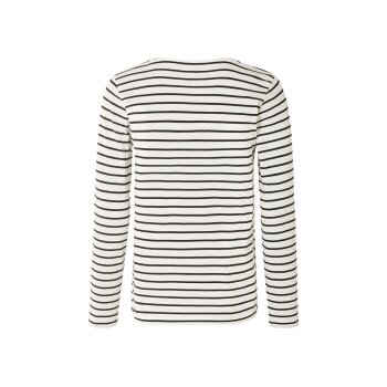 esmara® Damen Langarmshirt, leger geschnitten (Streifen schwarz/weiß, L(44/46)) - B-Ware neuwertig