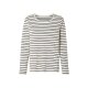 esmara® Damen Langarmshirt, leger geschnitten (Streifen schwarz/weiß, L(44/46)) - B-Ware neuwertig