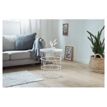 LIVARNO HOME Beistelltisch, mit abnehmbarer Tischplatte (Weiß) - B-Ware neuwertig
