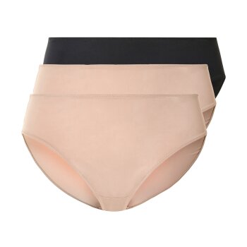 esmara® Damen Slips, 3 Stück, optimale Passform (schwarz/beige, XL (48/50)) - B-Ware neuwertig