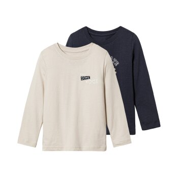 lupilu® Kleinkinder Langarmshirts, 2 Stück, aus reiner Baumwolle (dunkelblau/grau, 122/128) - B-Ware neuwertig