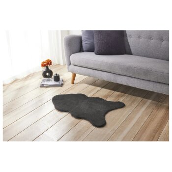 LIVARNO home Kunstfell-Teppich, 60 x 90cm (Grau) - B-Ware neuwertig