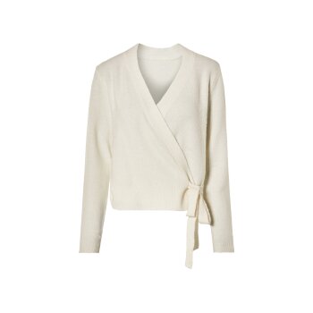esmara® Damen Wickel-Cardigan, tiefer V-Ausschnitt (weiß, L(44/46)) - B-Ware neuwertig