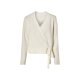 esmara® Damen Wickel-Cardigan, tiefer V-Ausschnitt (weiß, L(44/46)) - B-Ware neuwertig
