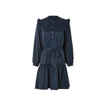 esmara® Damen Blusenkleid mit Bindegürtel in der Taille (Marine, 36) - B-Ware neuwertig