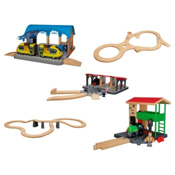 PLAYTIVE Lokschuppen \ Bahnhof \ Weichenhäuschen \...