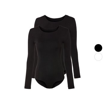 esmara® Damen Bodyies, 2 Stück, mit hohem...