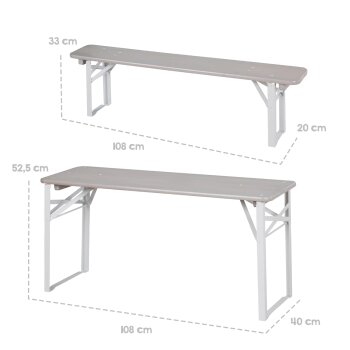 roba 3-teilige Outdoor Kinderparty-Garnitur, grau lasiert - B-Ware Transportschaden Kosmetisch
