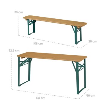 roba 3-teilige Outdoor Kinderparty-Garnitur, natur/grün - B-Ware neuwertig