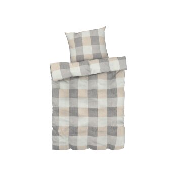 LIVARNO home Mikrofaser-Satin-Wendebettwäsche, 135 x 200 cm (Karo) - B-Ware neuwertig