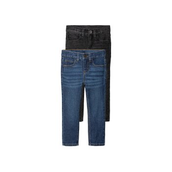 lupilu® Kleinkinder Jeans, 2 Stück, Slim Fit (schwarz/blau, 98) - B-Ware neuwertig