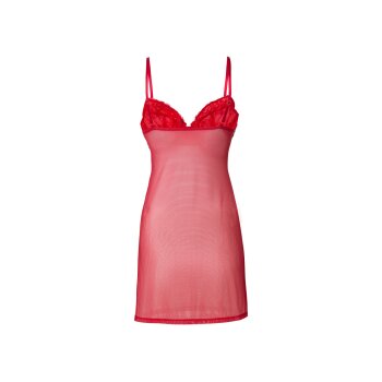 esmara® Damen Negligé-Set, 2-teilig, mit Spitze (rot, S(36/38)) - B-Ware neuwertig