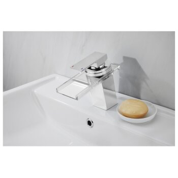LIVARNO home LED-Waschtischarmatur, mit Wasserfall-Auslauf - B-Ware Transportschaden Kosmetisch