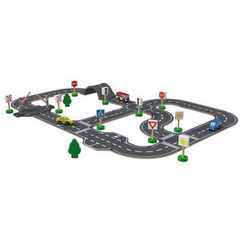 Playtive Straßen-Set »Stadt / Rennstrecke«, aus Echtholz - B-Ware