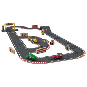 Playtive Straßen-Set »Stadt / Rennstrecke«, aus Echtholz - B-Ware