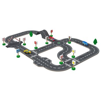 Playtive Straßen-Set »Stadt / Rennstrecke«, aus Echtholz - B-Ware