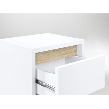 LIVARNO home Bad-Seitenschrank, »Oslo«, mit Wäschekorb, weiß - B-Ware neuwertig