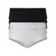 esmara® Damen Hipster, 5 Stück, mit hohem Baumwollanteil (schwarz/hellgrau, XXL(52/54)) - B-Ware neuwertig