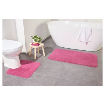 LIVARNO home Badezimmergarnitur-Set, 2-teilig (Teppich/ mit WC-Ausschnitt, pink) - B-Ware neuwertig