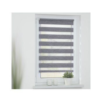 Lichtblick Duo Rollo Klemmfix, ohne Bohren, meliert (Dunkelgrau, 90 x 150 cm) - B-Ware neuwertig