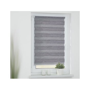 Lichtblick Duo Rollo Klemmfix, ohne Bohren, meliert (Dunkelgrau, 90 x 150 cm) - B-Ware neuwertig