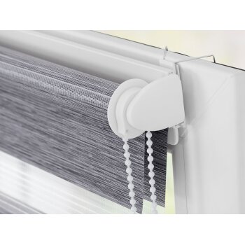 Lichtblick Duo Rollo Klemmfix, ohne Bohren, meliert (Dunkelgrau, 90 x 150 cm) - B-Ware neuwertig