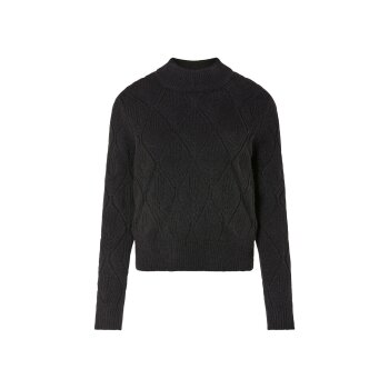 esmara® Damen Grobstick-Pullover mit Stehkragen (schwarz, S(36/38)) - B-Ware neuwertig