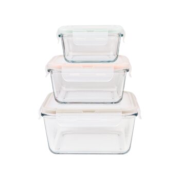 ERNESTO® Glas-Frischhaltedosen, 3-teilig (Quadratisch) - B-Ware sonstiges