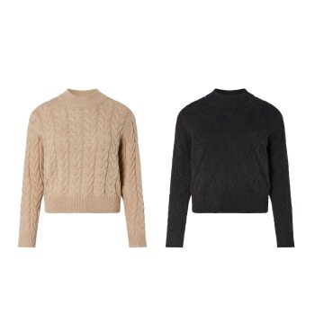 esmara® Damen Grobstick-Pullover mit Stehkragen - B-Ware