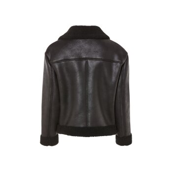 esmara® Damen Bikerjacke, gefüttert mit warmem Lammfellimitat (schwarz, S(36/38)) - B-Ware neuwertig