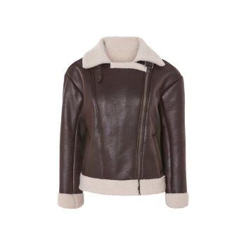 esmara® Damen Bikerjacke, gefüttert mit warmem Lammfellimitat - B-Ware