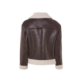 esmara® Damen Bikerjacke, gefüttert mit warmem Lammfellimitat - B-Ware