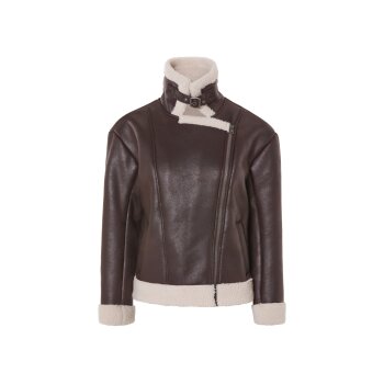 esmara® Damen Bikerjacke, gefüttert mit warmem Lammfellimitat - B-Ware