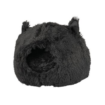 zoofari® Hunde- und Katzenbett, aus weichem Plüsch (Katzenhöhle schwarz) - B-Ware sehr gut